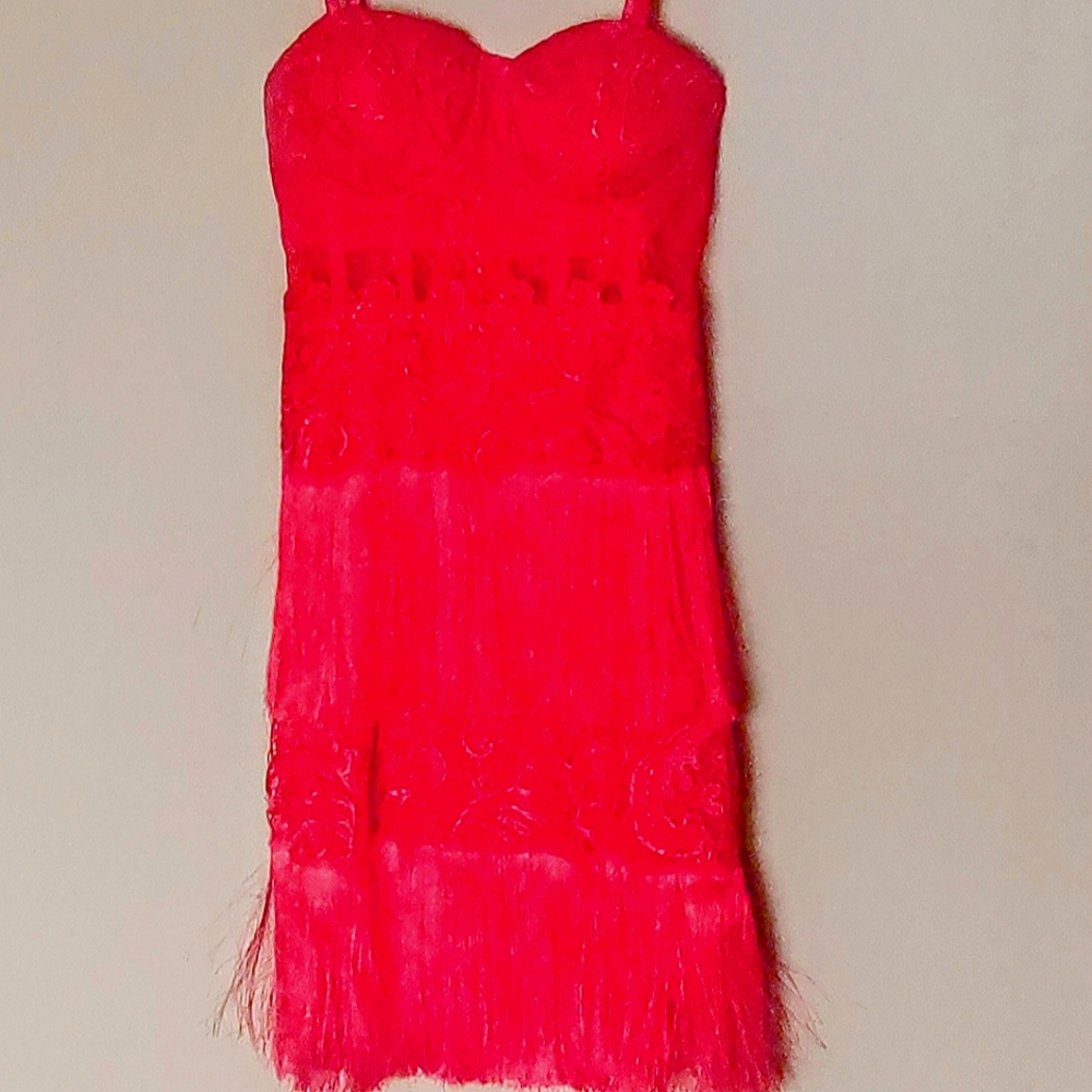 Mesh cutout lace dress